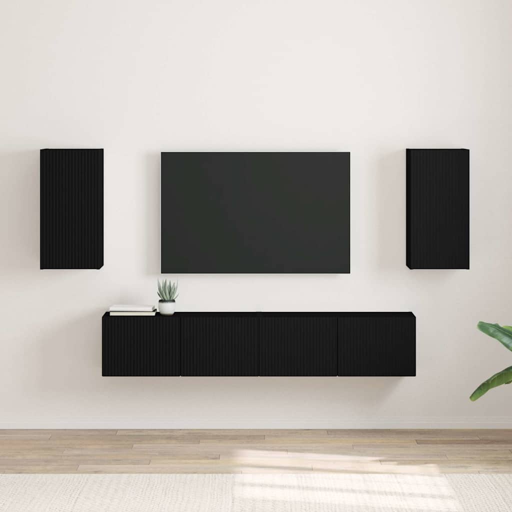 TV zidni ormar 2 pcs Crna 30 x 31 x 60 cm Konstruirano drvo