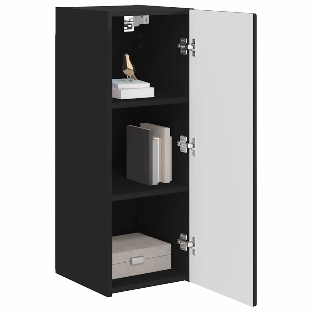 TV zidni ormar Zidne Crna 30 x 31 x 80 cm Konstruirano drvo