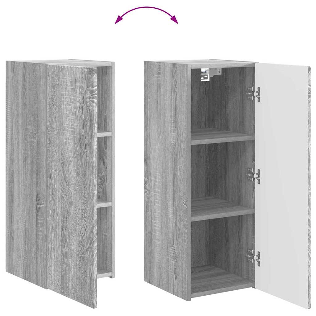TV zidni ormar Zidne 2 pcs Siva Sonoma 30 x 31 x 80 cm