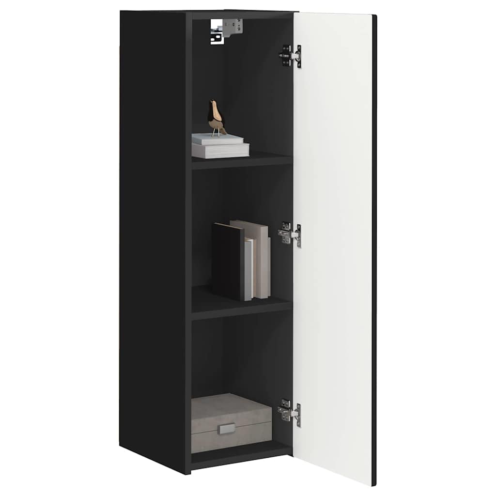 TV zidni ormar Zidne Crna 30 x 31 x 100 cm Konstruirano drvo