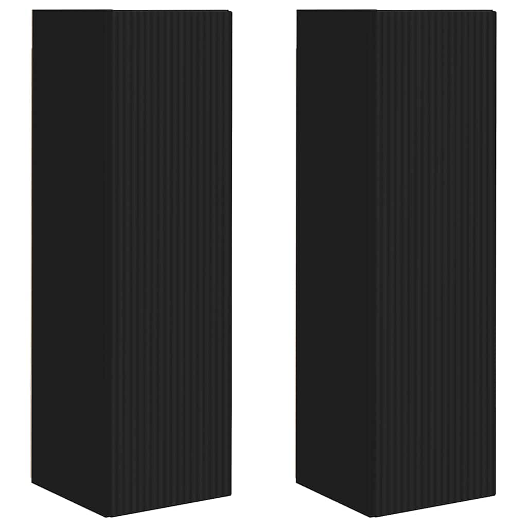 TV zidni ormar 2 pcs Crna 30 x 31 x 100 cm Konstruirano drvo