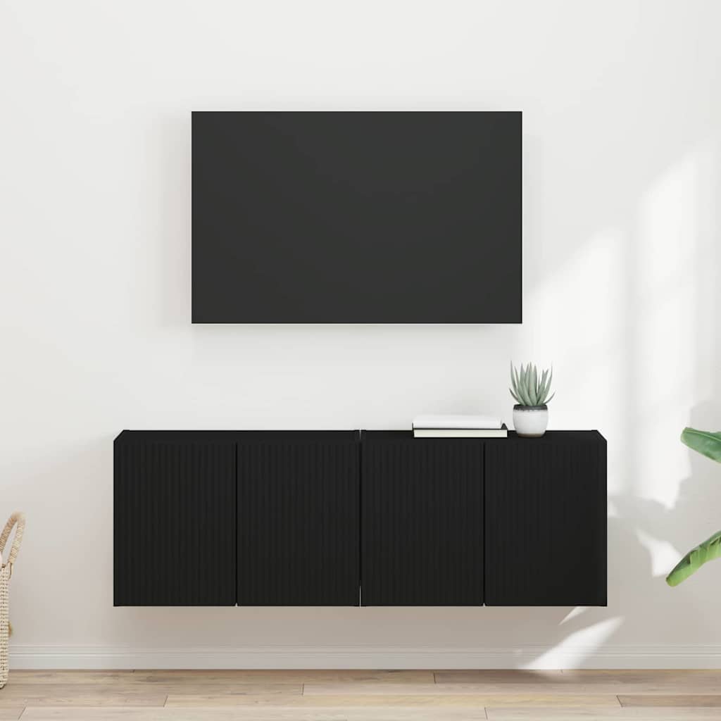TV zidni ormar 2 pcs Crna 59,5 x 31 x 40 cm Konstruirano drvo