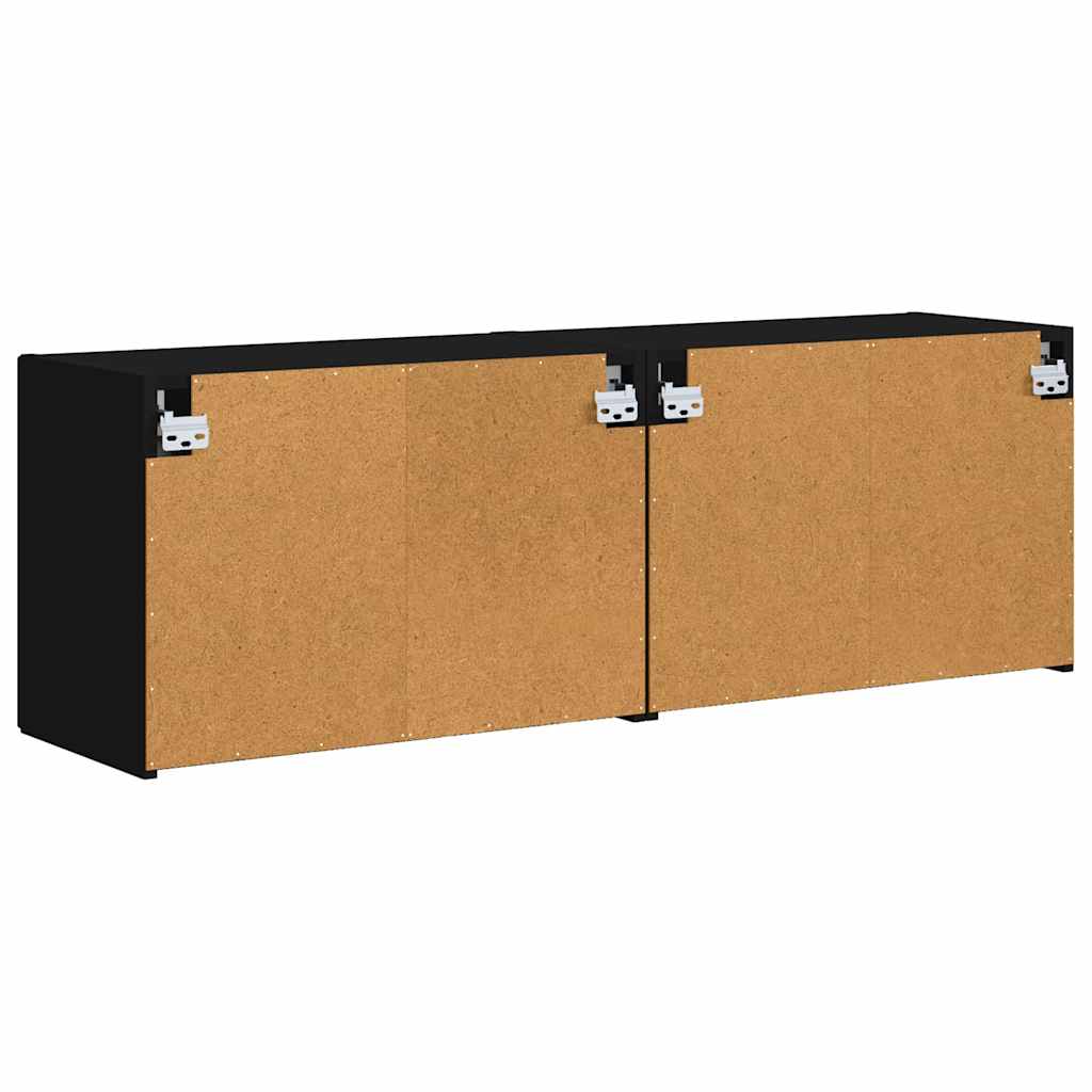 TV zidni ormar 2 pcs Crna 59,5 x 31 x 40 cm Konstruirano drvo
