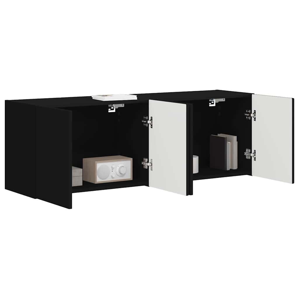 TV zidni ormar 2 pcs Crna 59,5 x 31 x 40 cm Konstruirano drvo