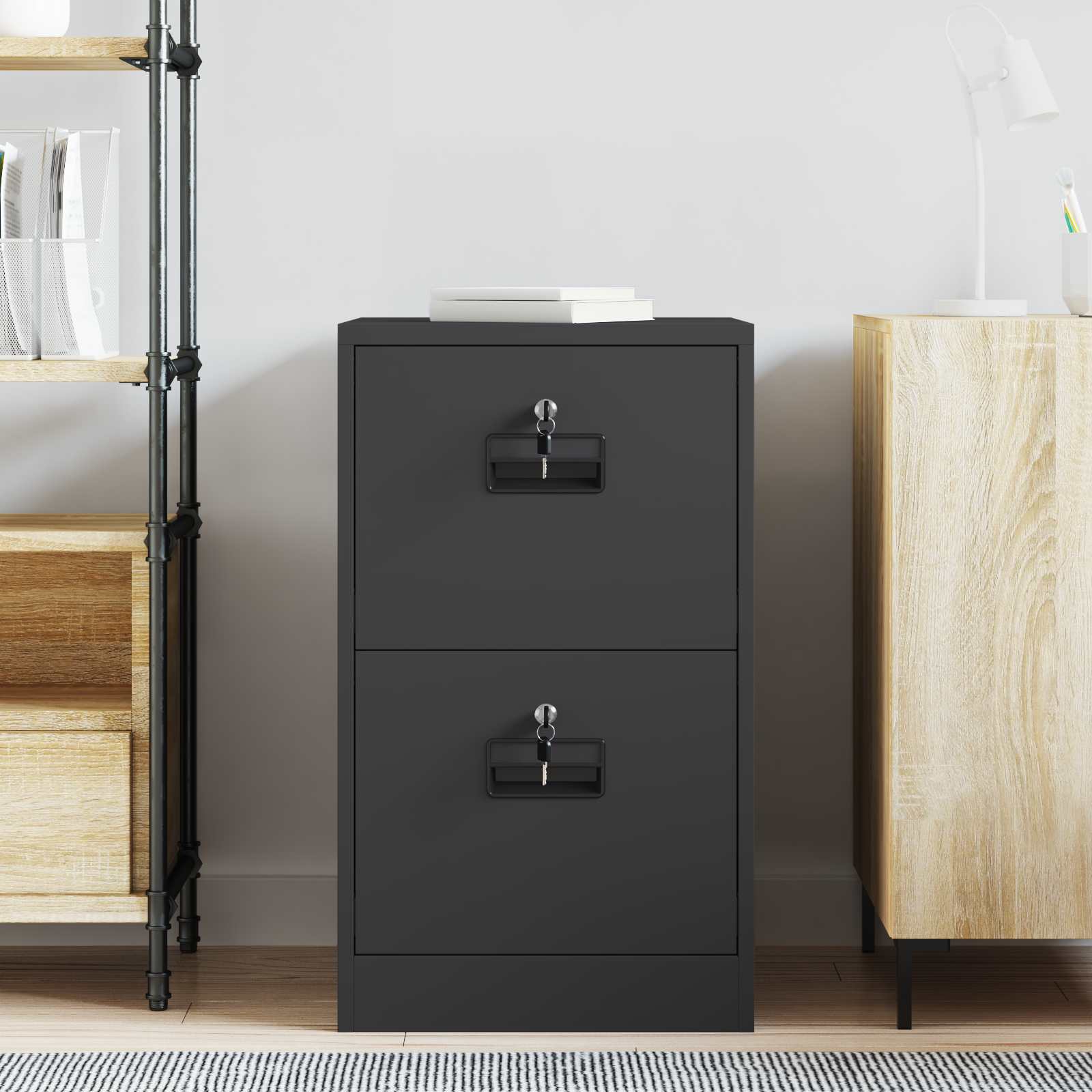 Kabinet za datoteke Crna 44 x 50 x 74,5 cm Hladno valjani čelik