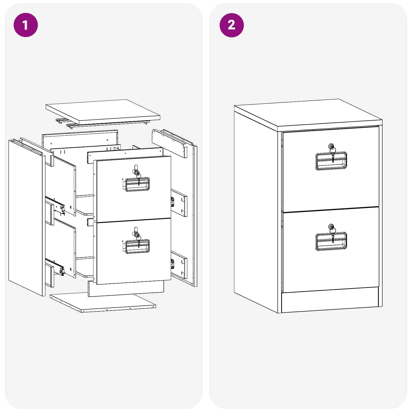 Kabinet za datoteke s ladicama Antracit 44 x 50 x 74,5 cm