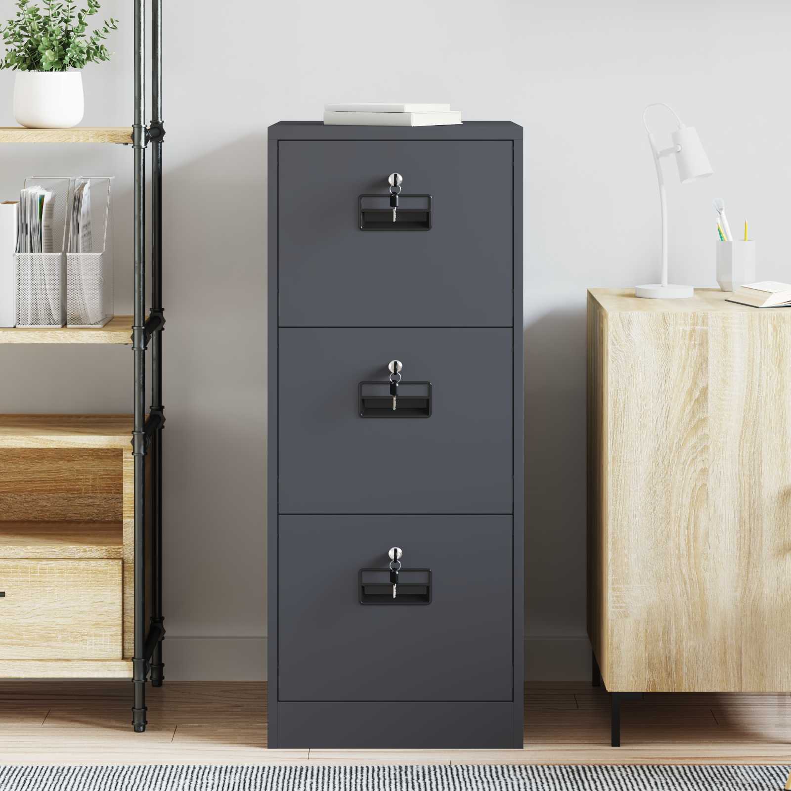 Kabinet za datoteke s ladicama Antracit 44 x 50 x 106.5 cm