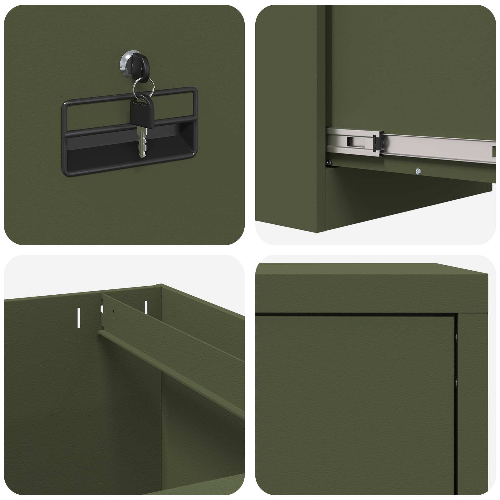 Kabinet za datoteke Maslinasto zelena 44 x 50 x 106.5 cm