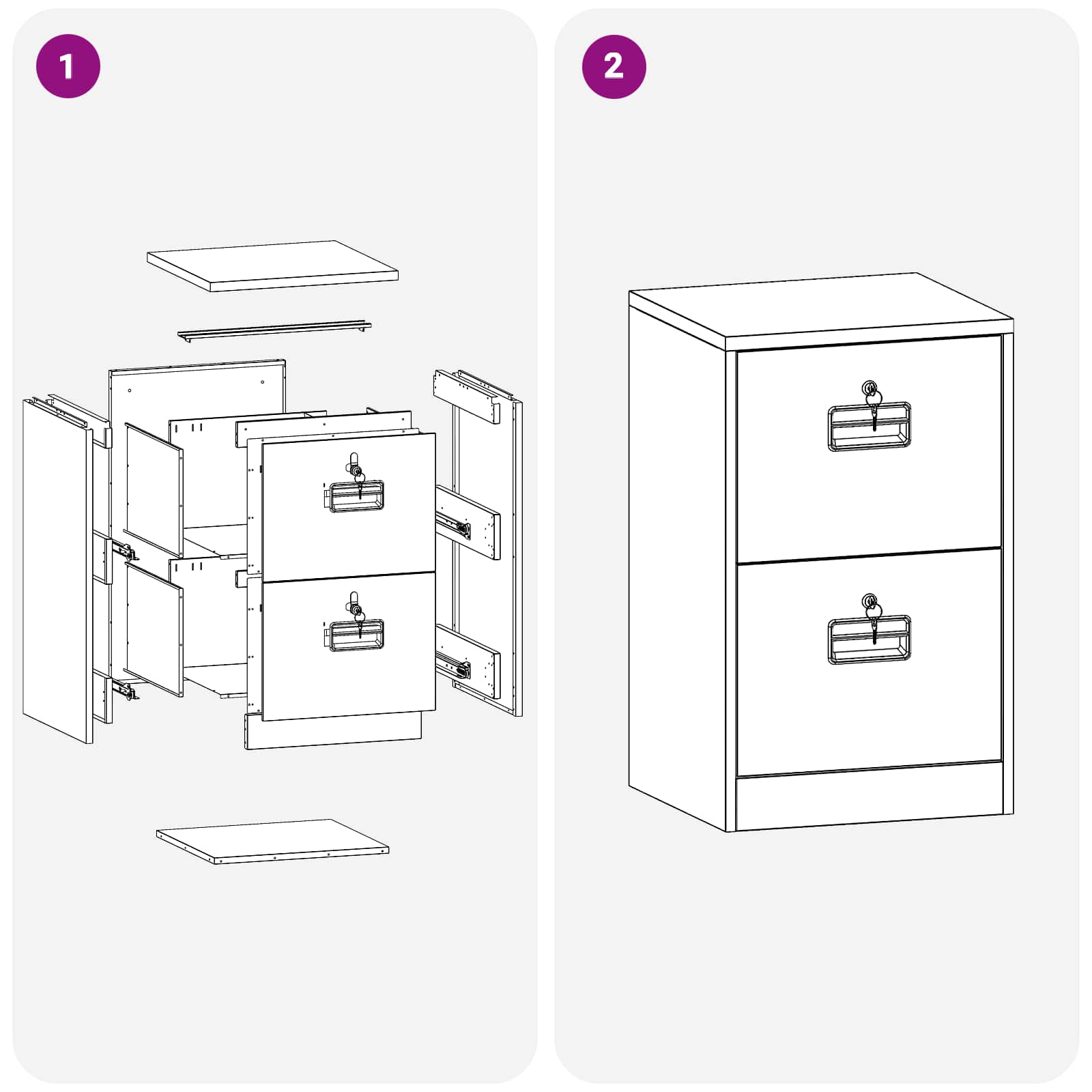 Kabinet za datoteke s ladicama Antracit 45,5 x 42 x 74,5 cm
