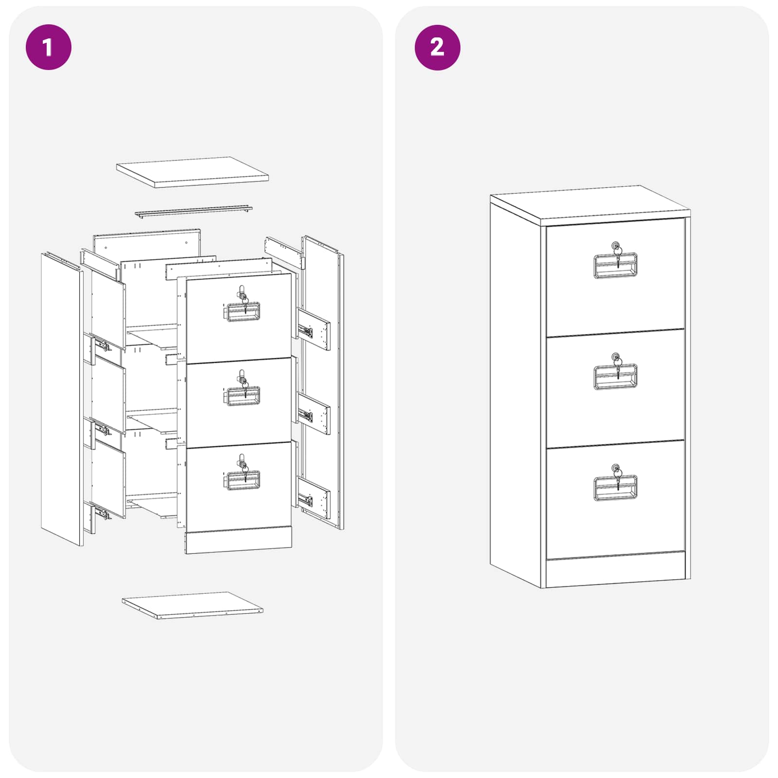 Kabinet za datoteke s ladicama Antracit 45,5 x 42 x 106,5 cm
