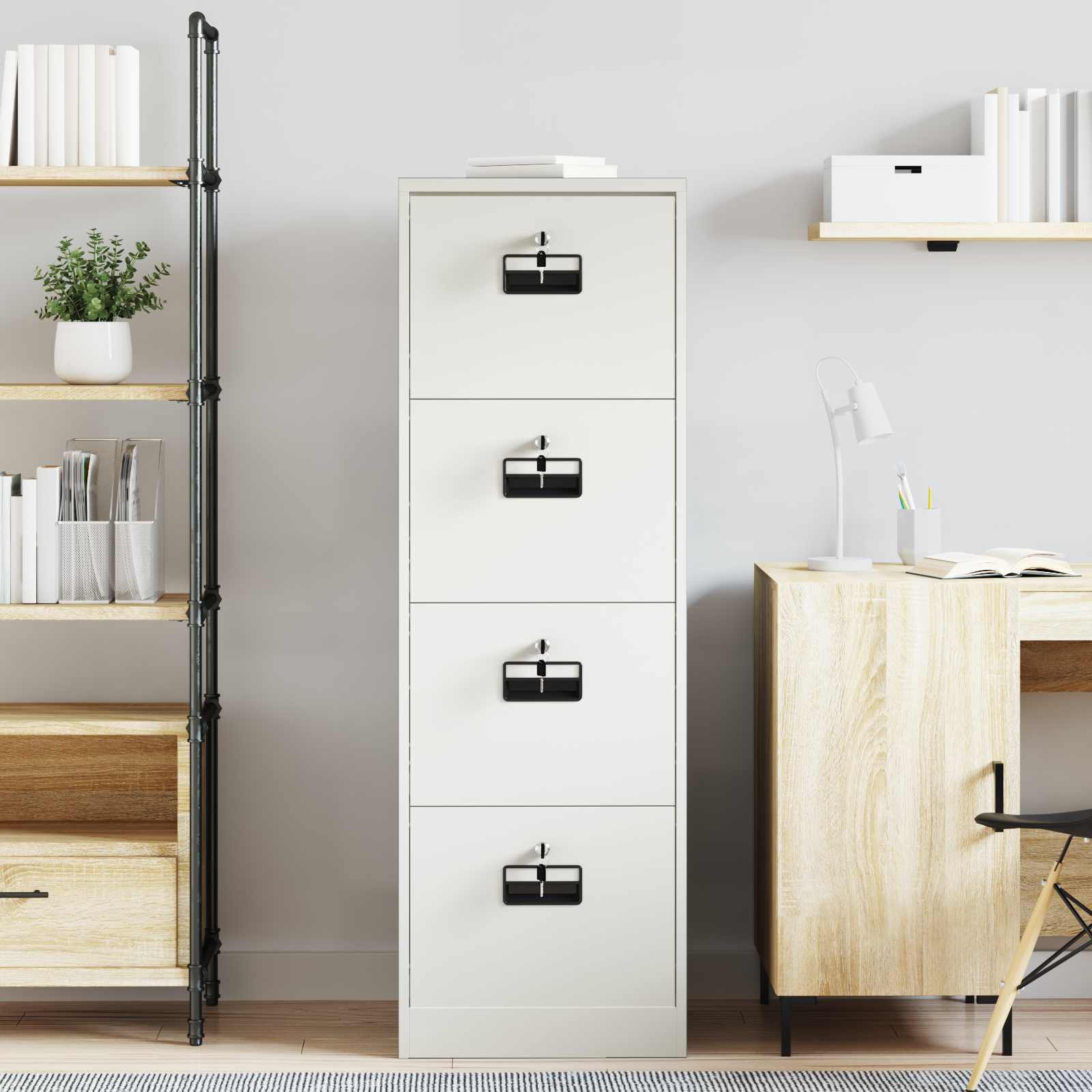 Kabinet za datoteke s ladicama Bijelo 45,5 x 42 x 139 cm