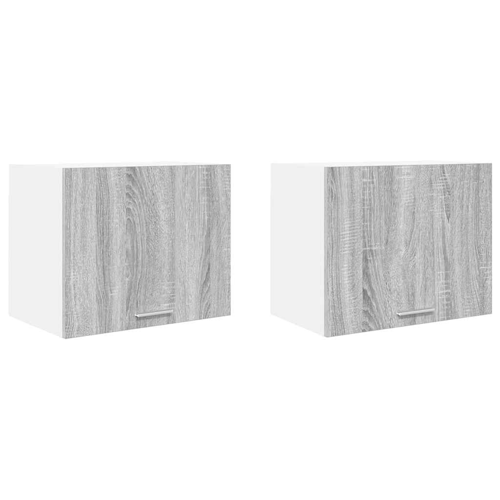 Viseći ormarić 2 pcs Siva Sonoma i bijela 50 x 31 x 40 cm