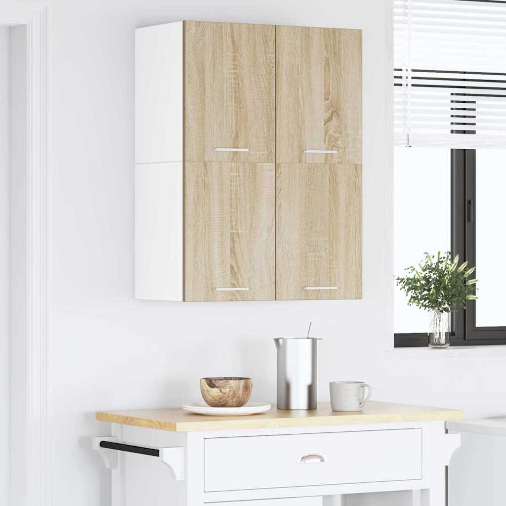 Viseći ormarić 2 pcs Sonoma hrast i bijela 60 x 31 x 40 cm
