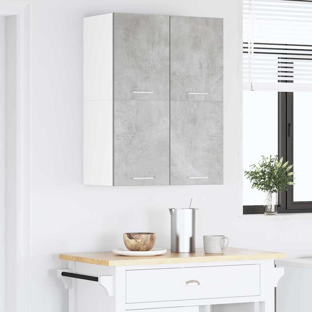 Viseći ormarić 2 pcs Beton siva i bijela 60 x 31 x 40 cm