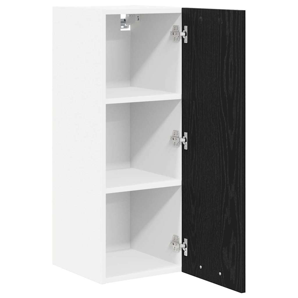 Viseći ormarić 2 pcs Crni hrast i bijela 30 x 31 x 80 cm