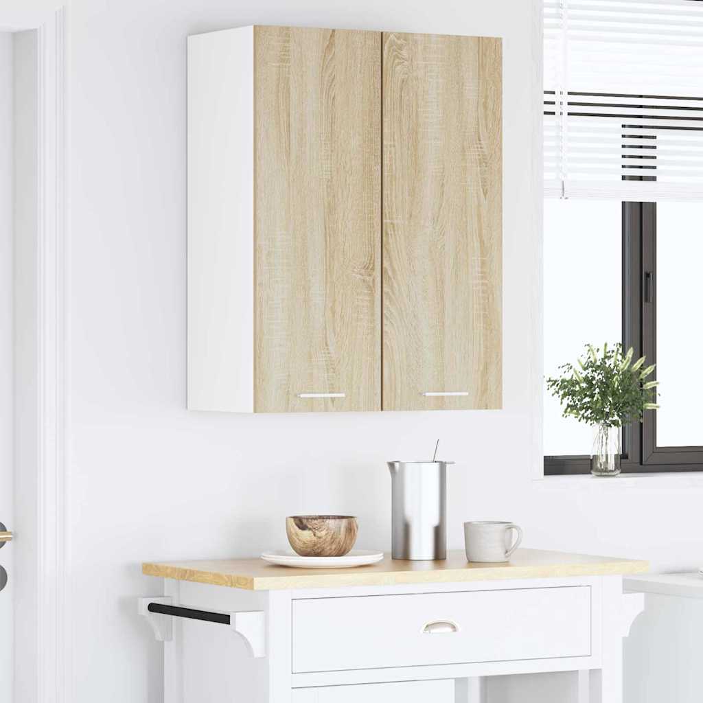 Viseći ormarić 2 pcs Sonoma hrast i bijela 30 x 31 x 80 cm