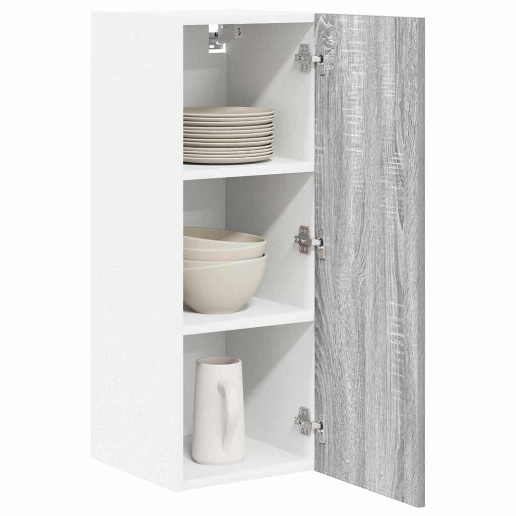 Viseći ormarić 2 pcs Siva Sonoma i bijela 30 x 31 x 80 cm