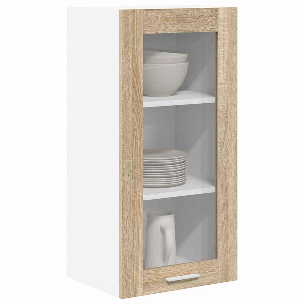 Viseći ormarić s pohranom 2 pcs Sonoma hrast 40 x 31 x 80 cm