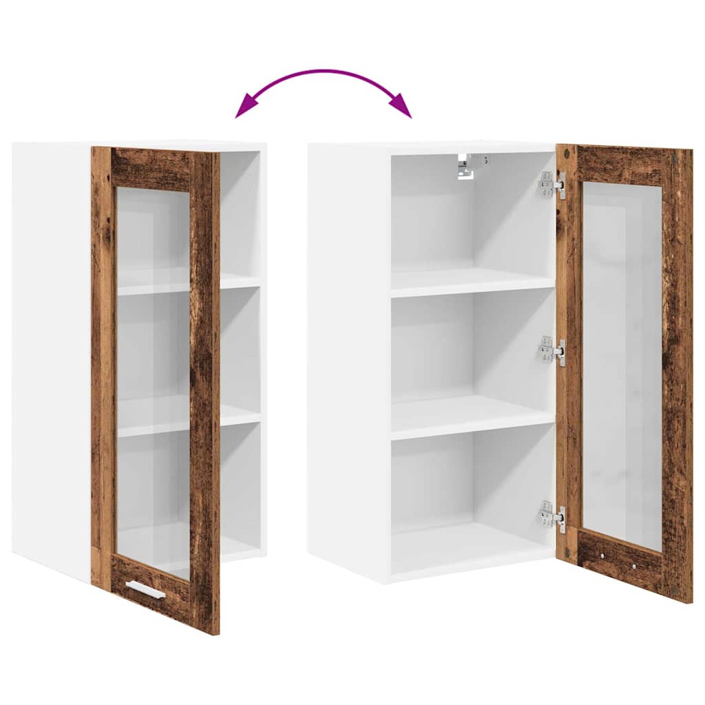 Viseći ormarić s pohranom 2 pcs Staro drvo 40 x 31 x 80 cm