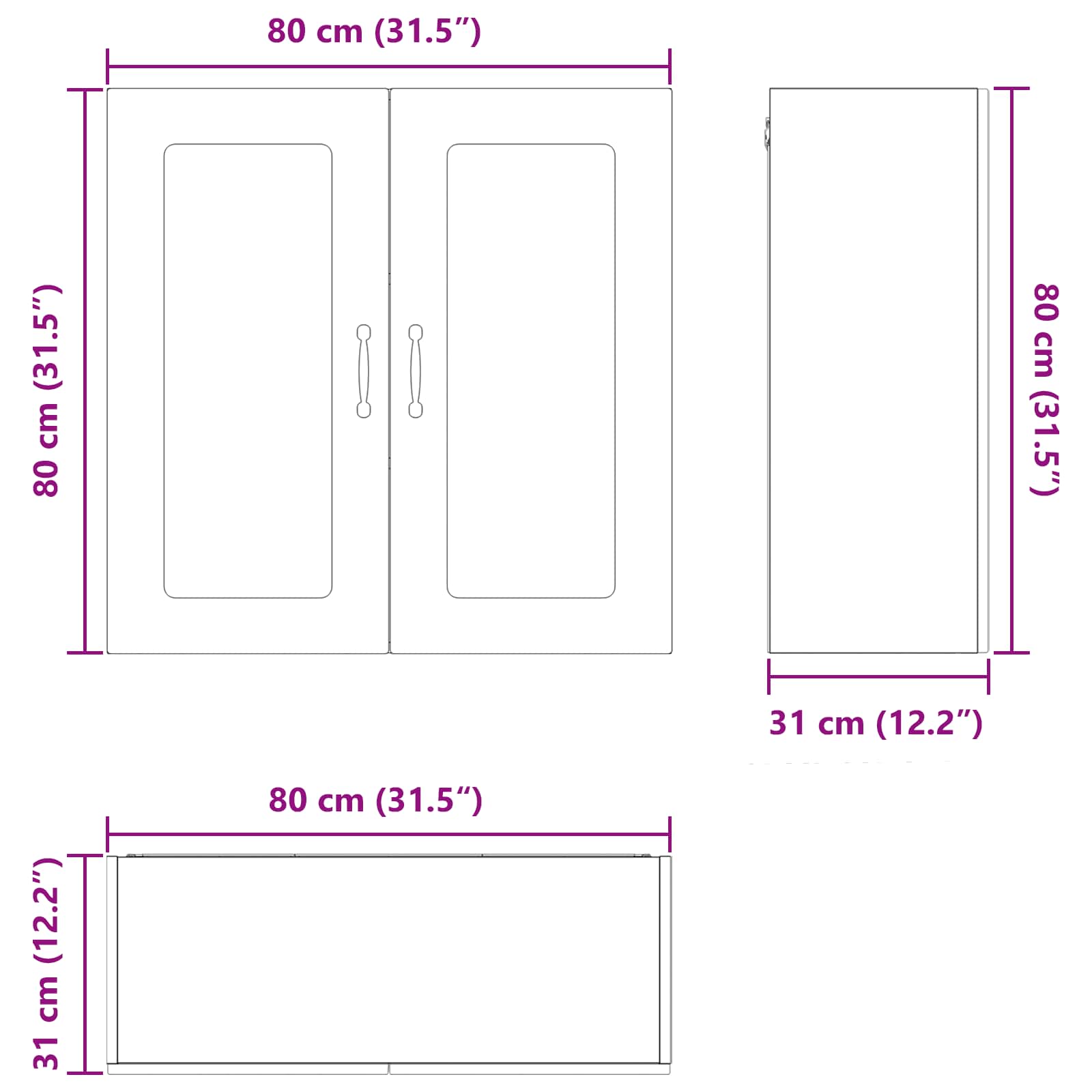 Ploča za perilicu posuđa Kalmar Smeđi hrast 80 x 31 x 80 cm