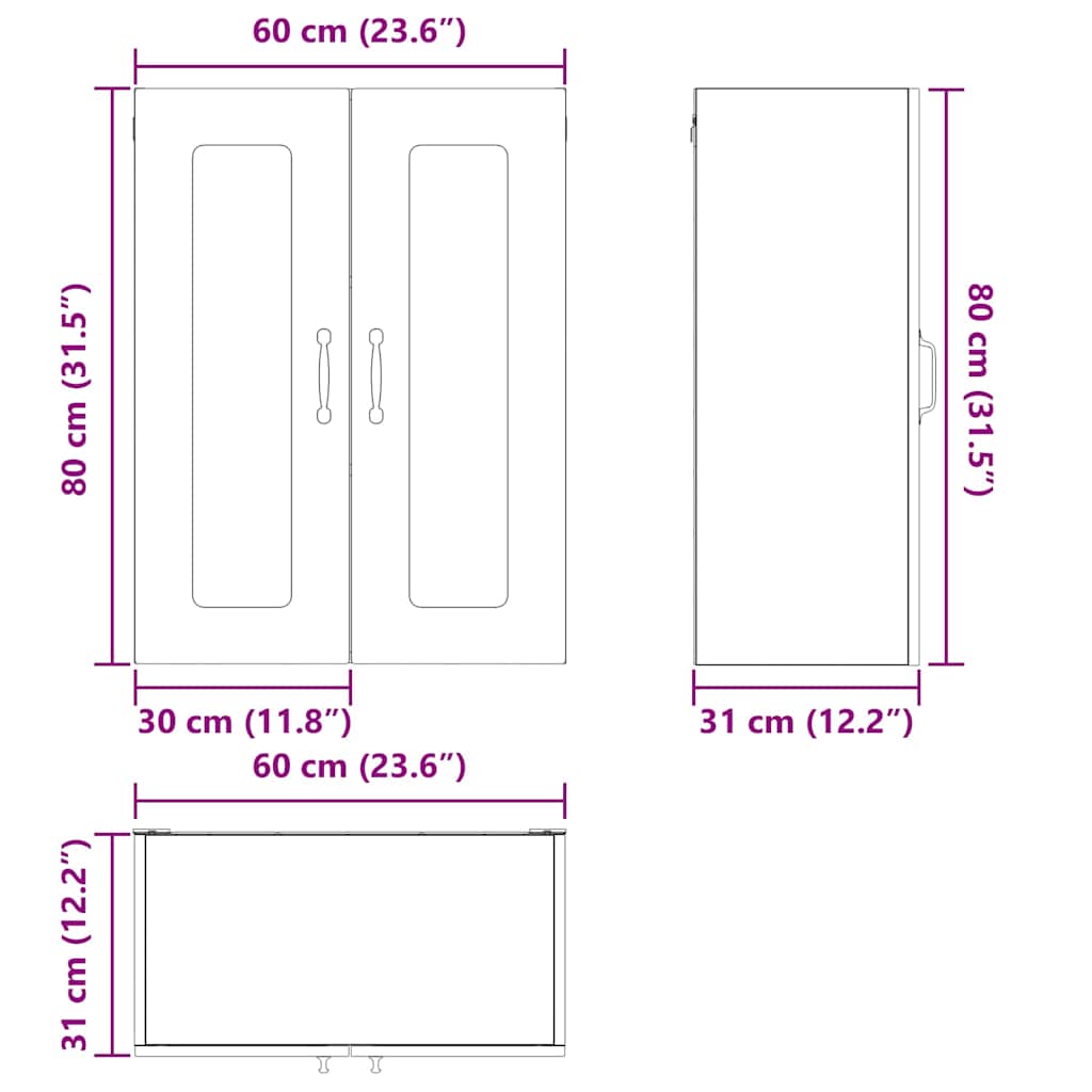 Ploča za perilicu posuđa Kalmar Staro drvo 60 x 31 x 80 cm