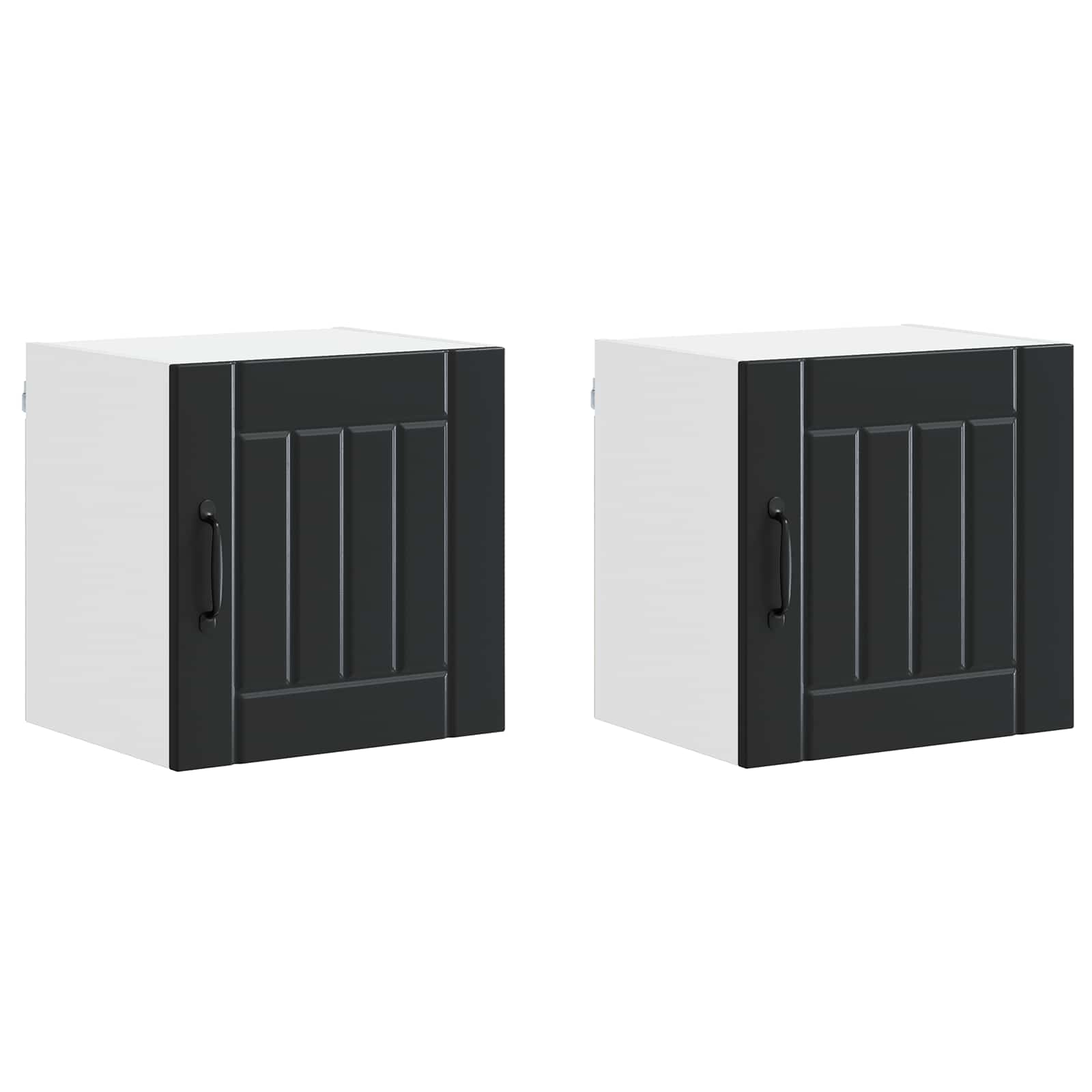 Ormar za Zid Lucca 2 pcs Crna 40 x 31 x 40 cm Konstruirano drvo