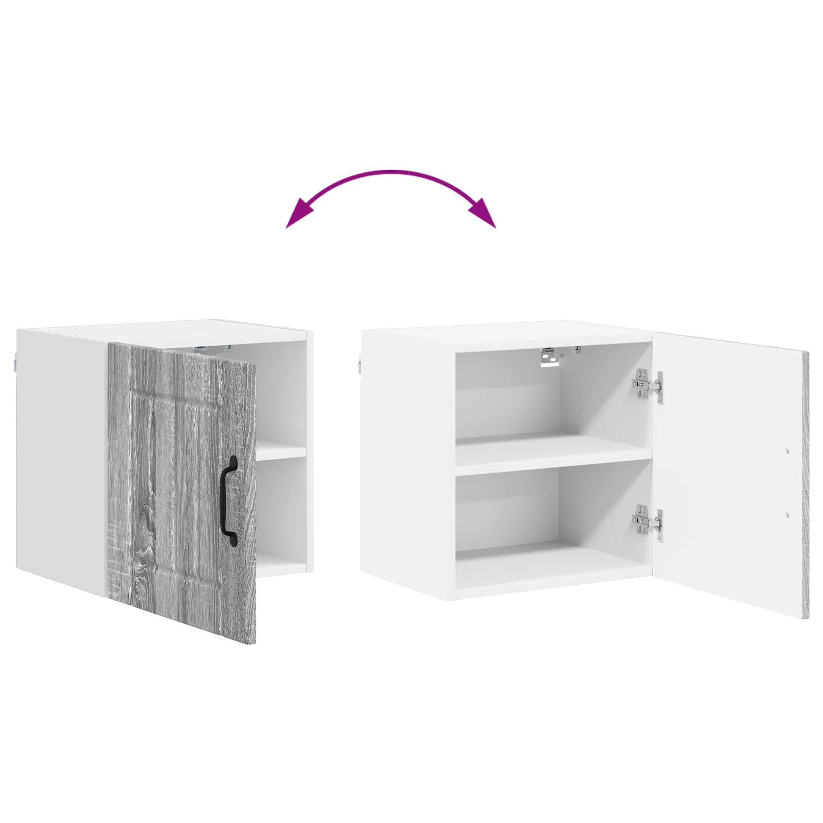 Ormar za Zid Lucca 2 pcs Siva sonoma 40 x 31 x 40 cm