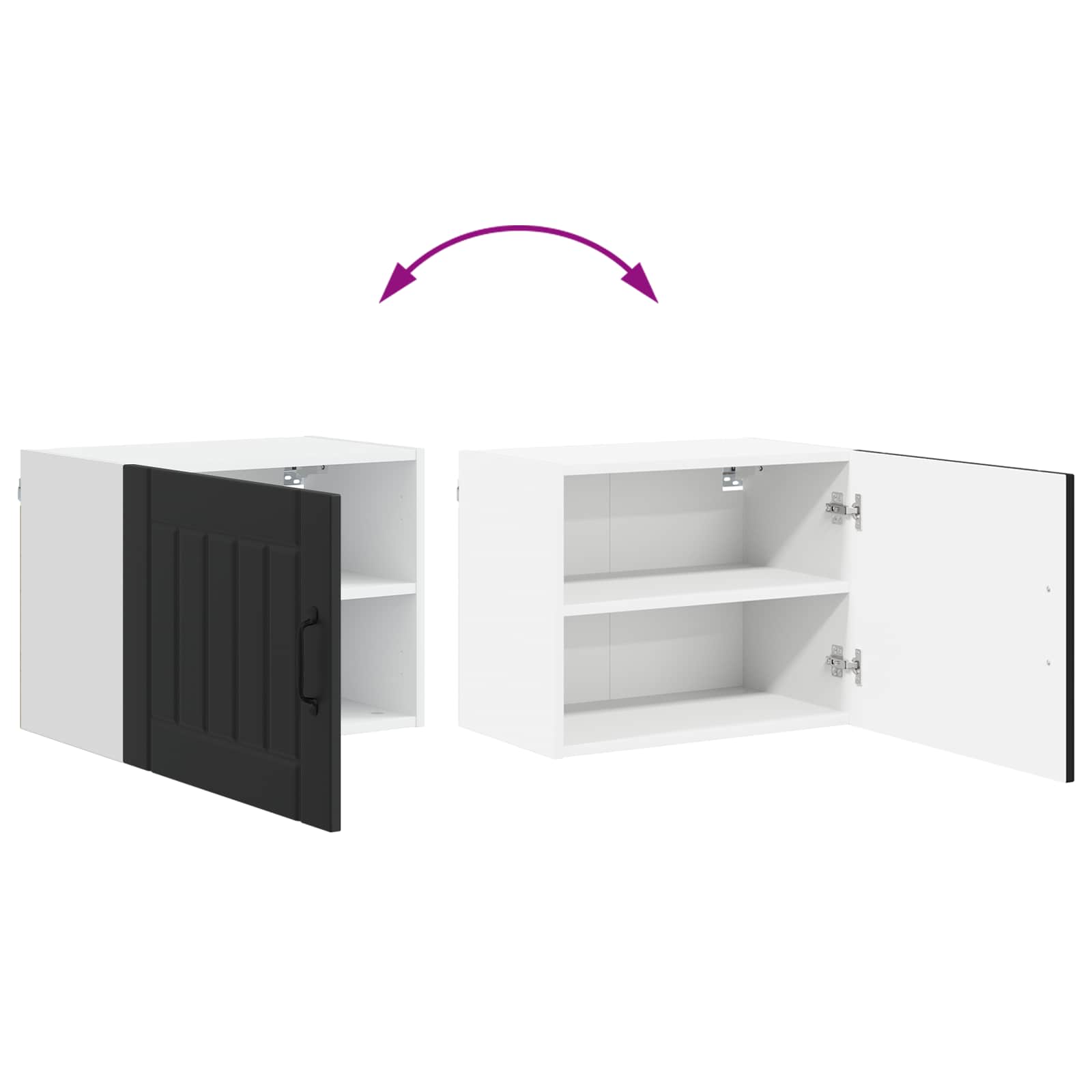 Ormar za Zid Lucca 2 pcs Crna 50 x 31 x 40 cm Konstruirano drvo