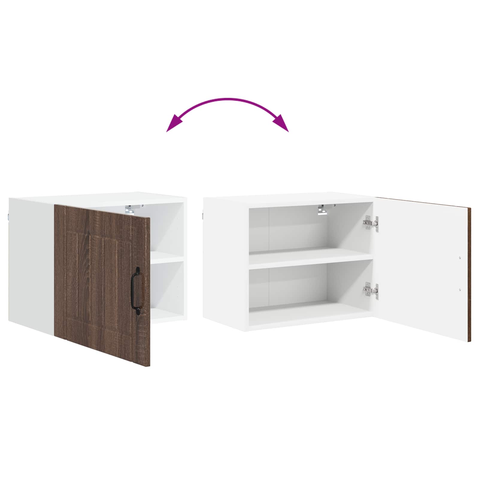 Ormar za Zid Lucca 2 pcs Smeđi hrast 50 x 31 x 40 cm
