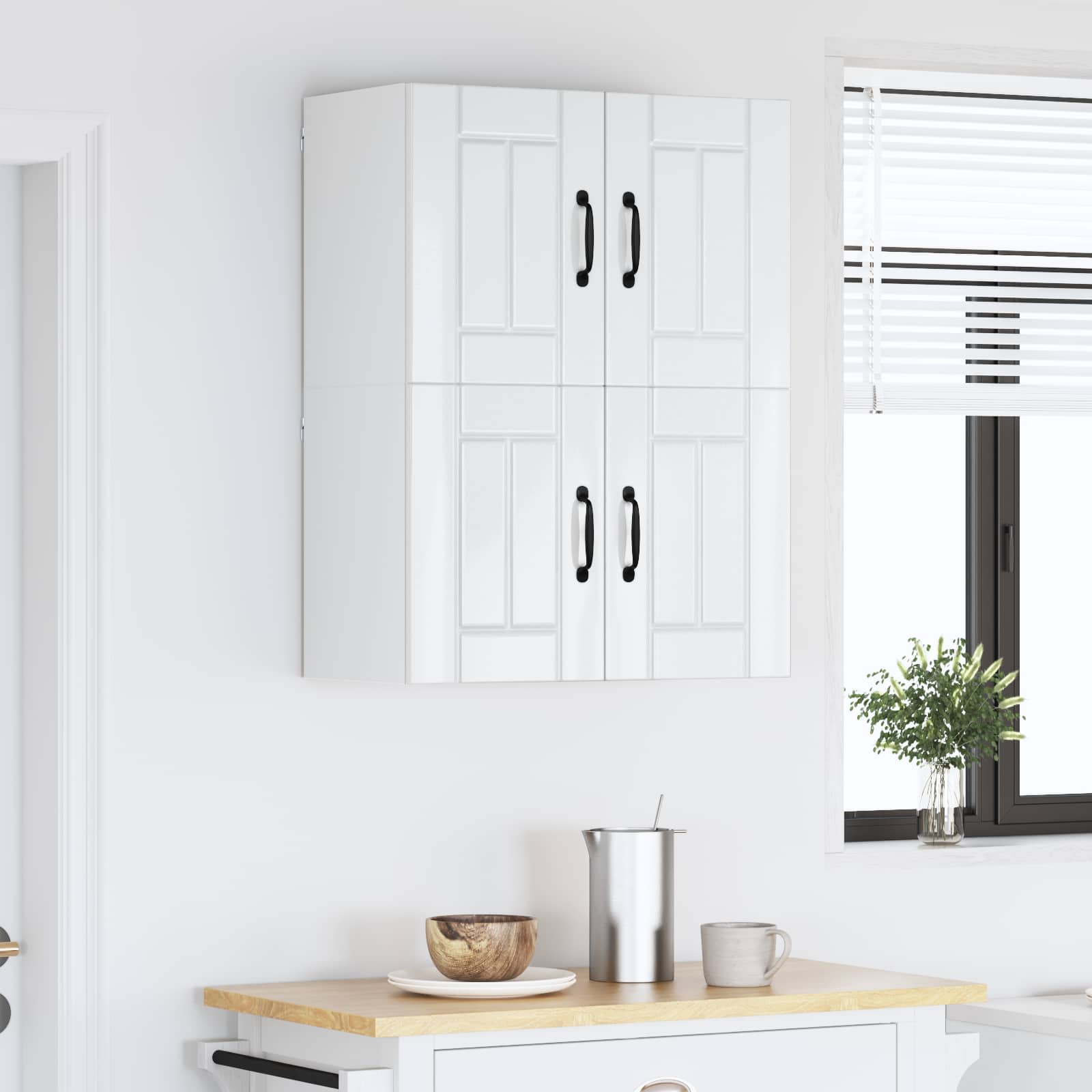Ormar za Zid Lucca 2 pcs Bijela visokog sjaja 60 x 31 x 40 cm