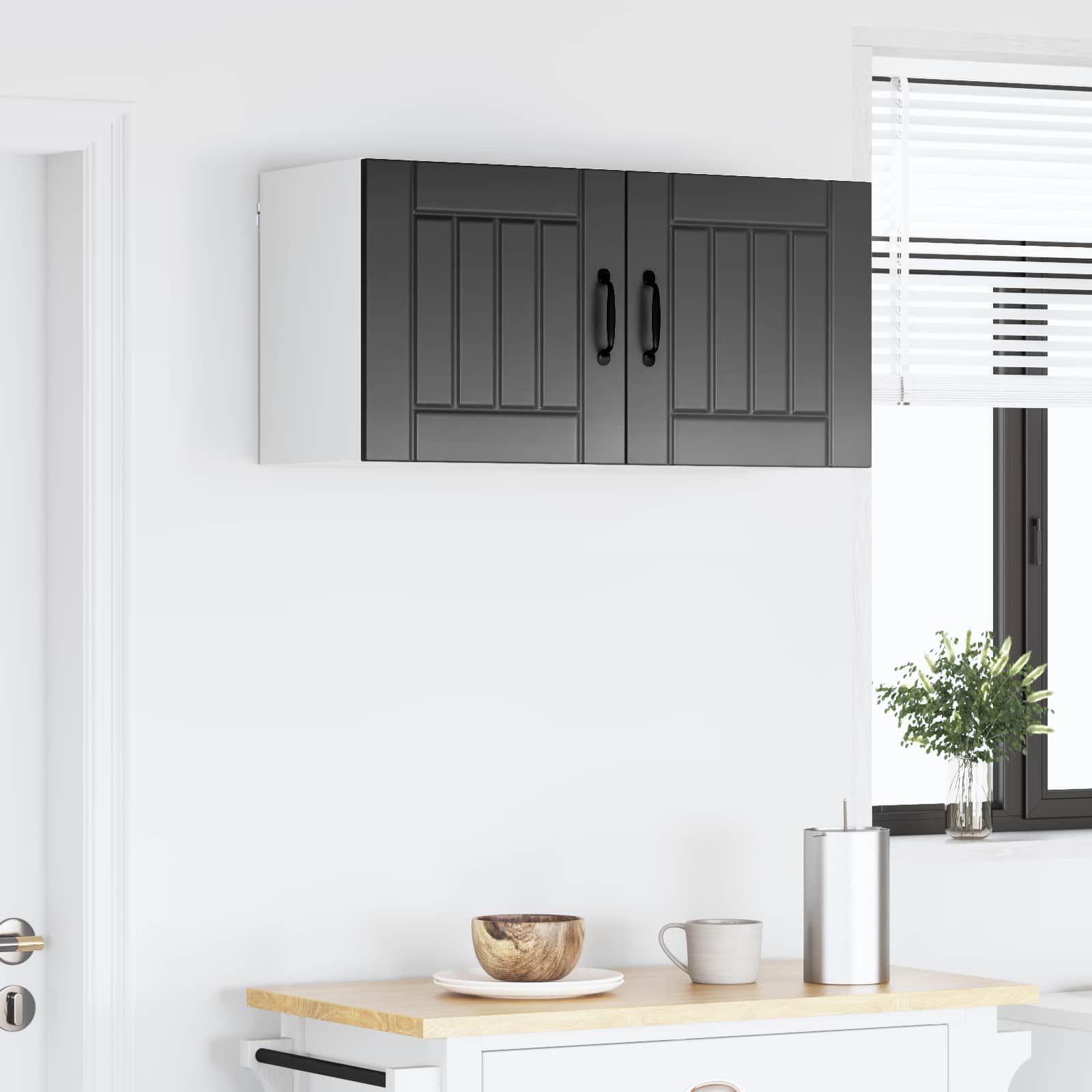 Ormar za Zid Lucca Crna 80 x 31 x 40 cm Konstruirano drvo