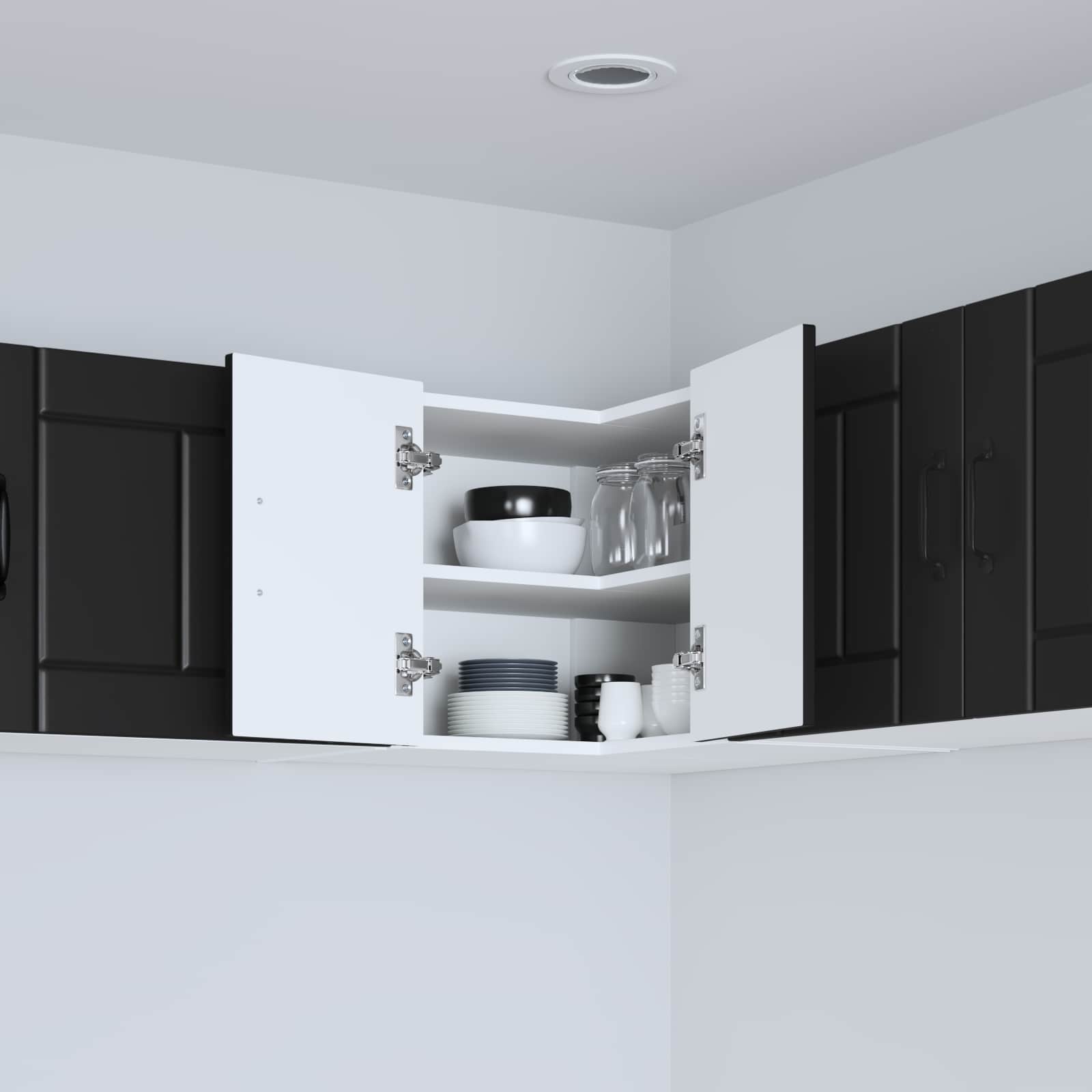 Zidni kutni ormar Lucca Crna 57 x 57 x 40 cm Konstruirano drvo