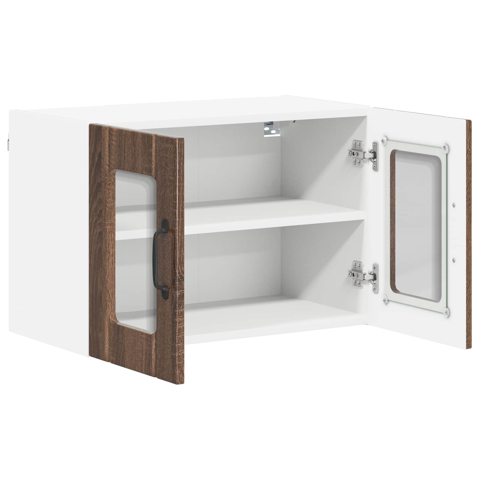 Zidni stakleni ormarić Lucca 2 pcs Smeđi hrast 60 x 31 x 40 cm