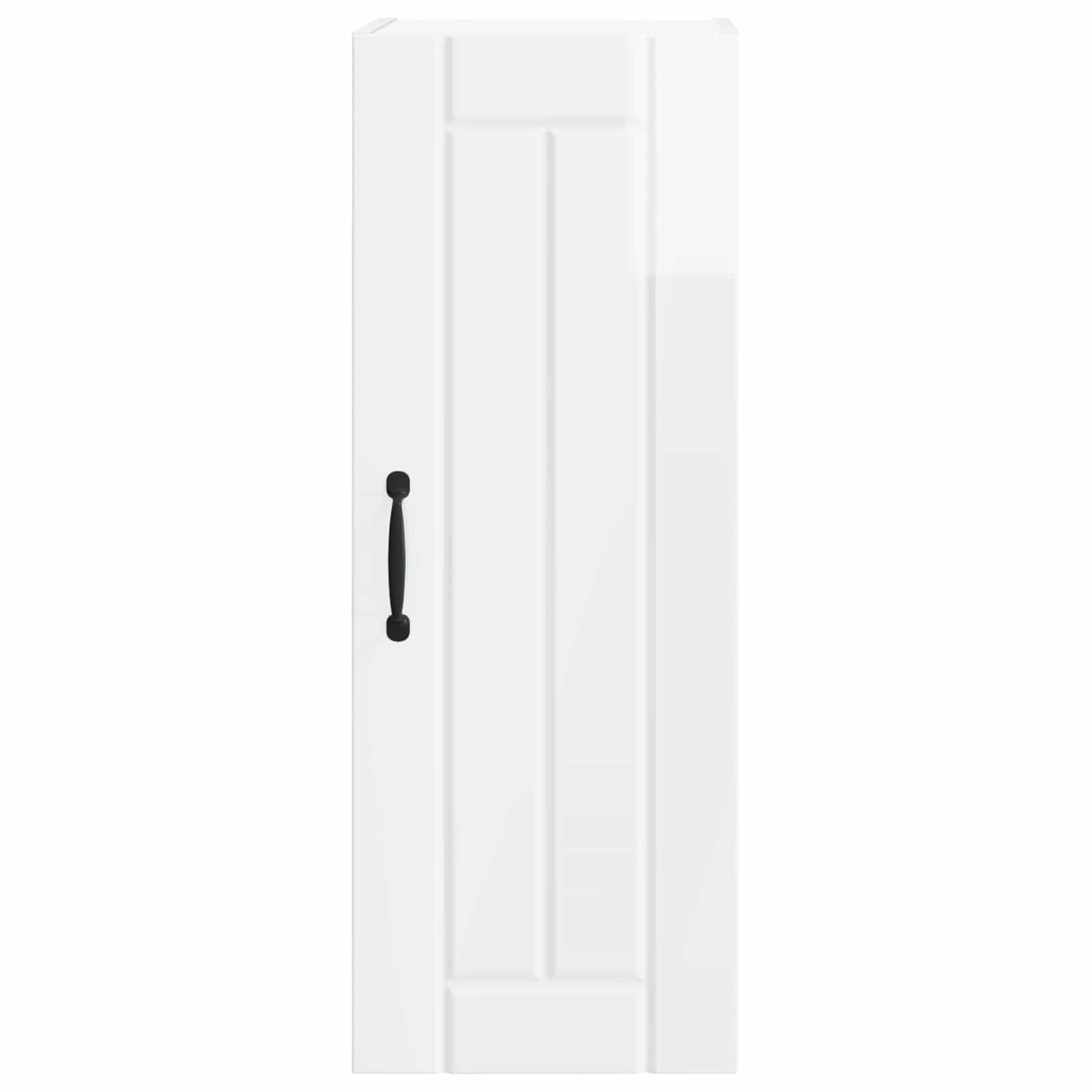 Ormar za Zid Lucca 2 pcs Bijela visokog sjaja 30 x 31 x 80 cm
