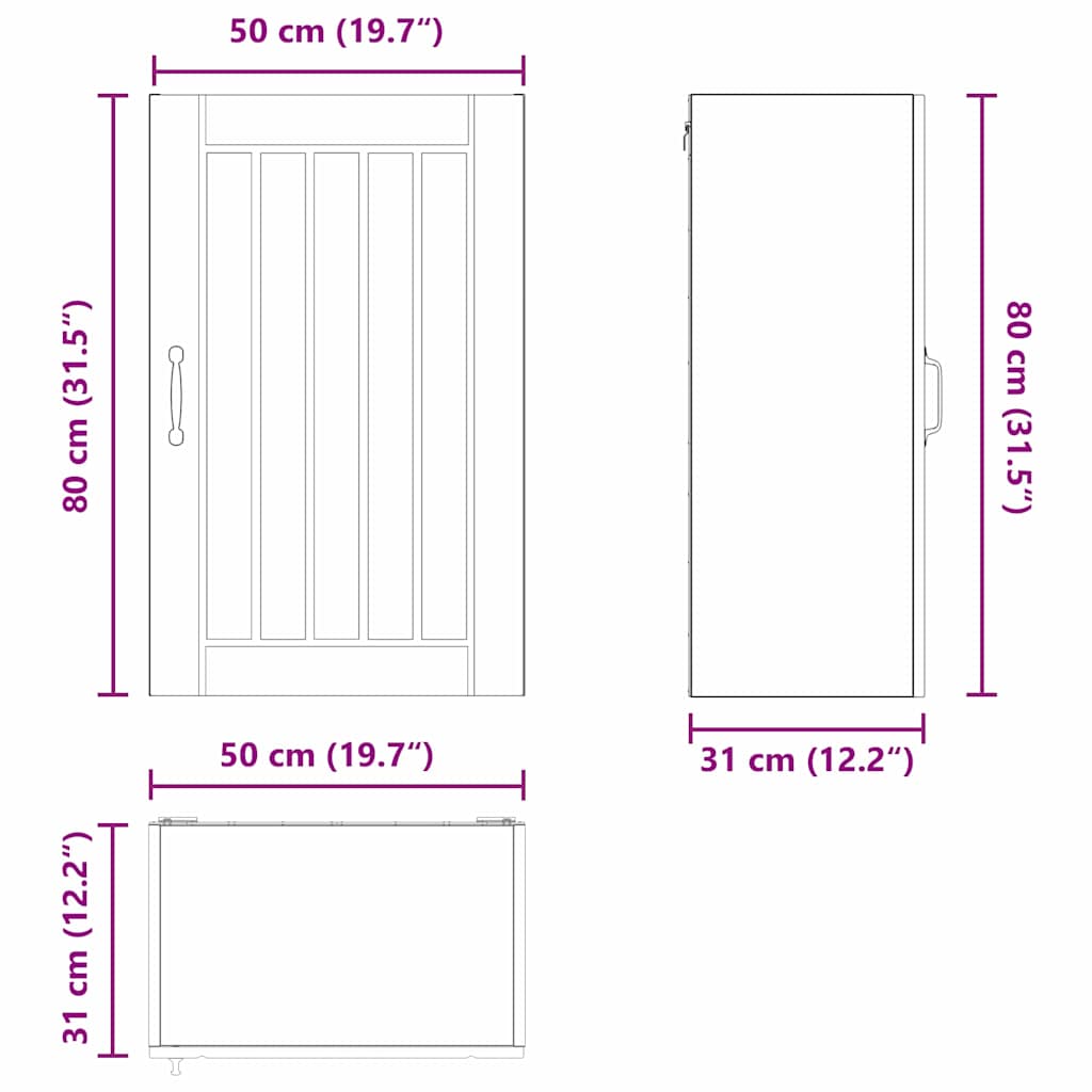 Ormar za Zid Lucca Bijela 50 x 31 x 80 cm Konstruirano drvo