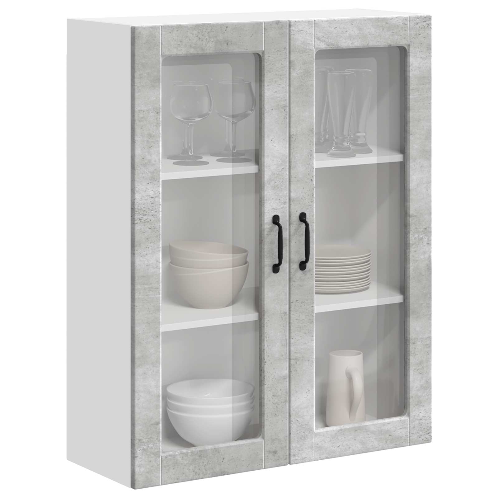 Zidni stakleni ormarić Lucca Betonska siva 80 x 31 x 100 cm