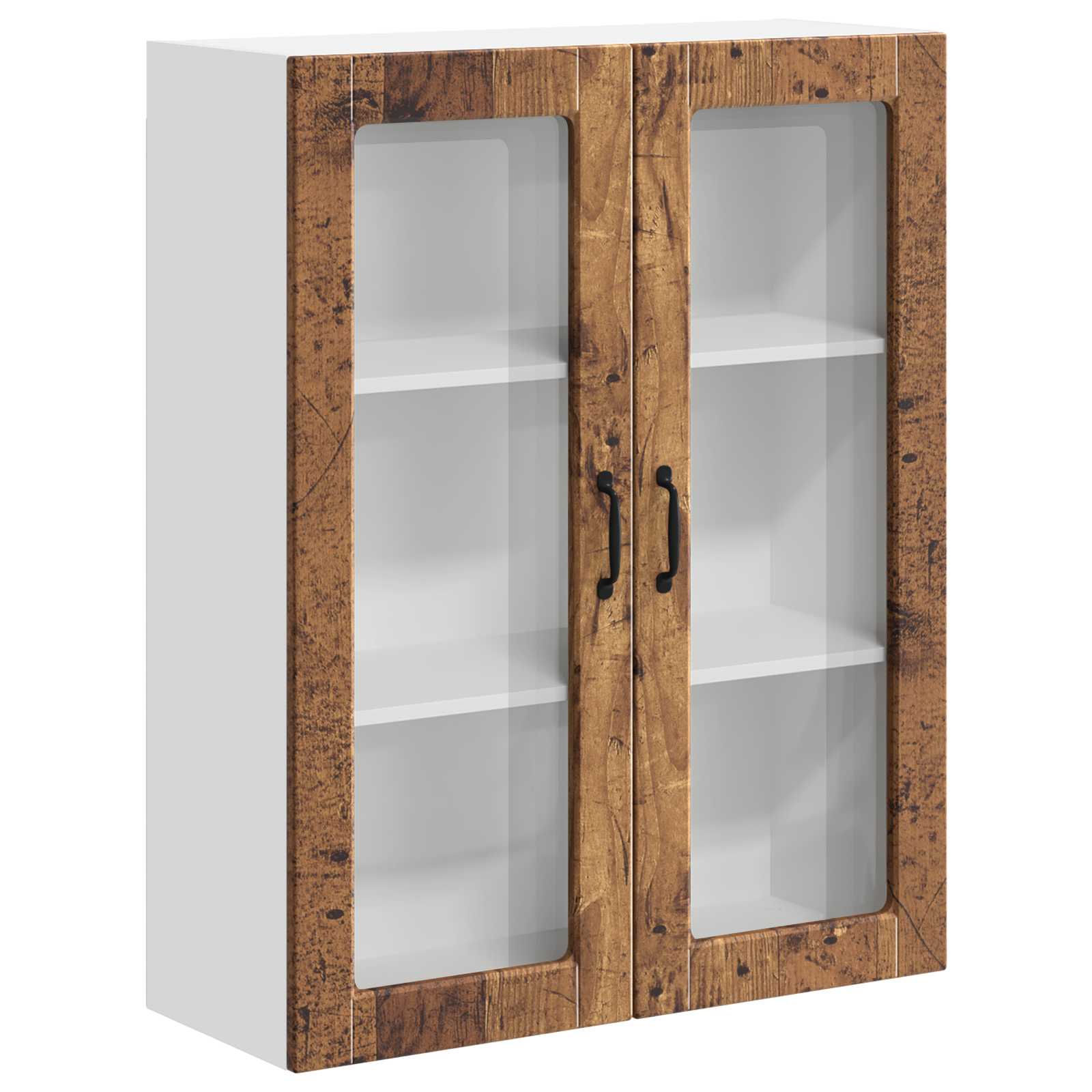 Zidni stakleni ormarić Lucca Staro drvo 80 x 31 x 100 cm