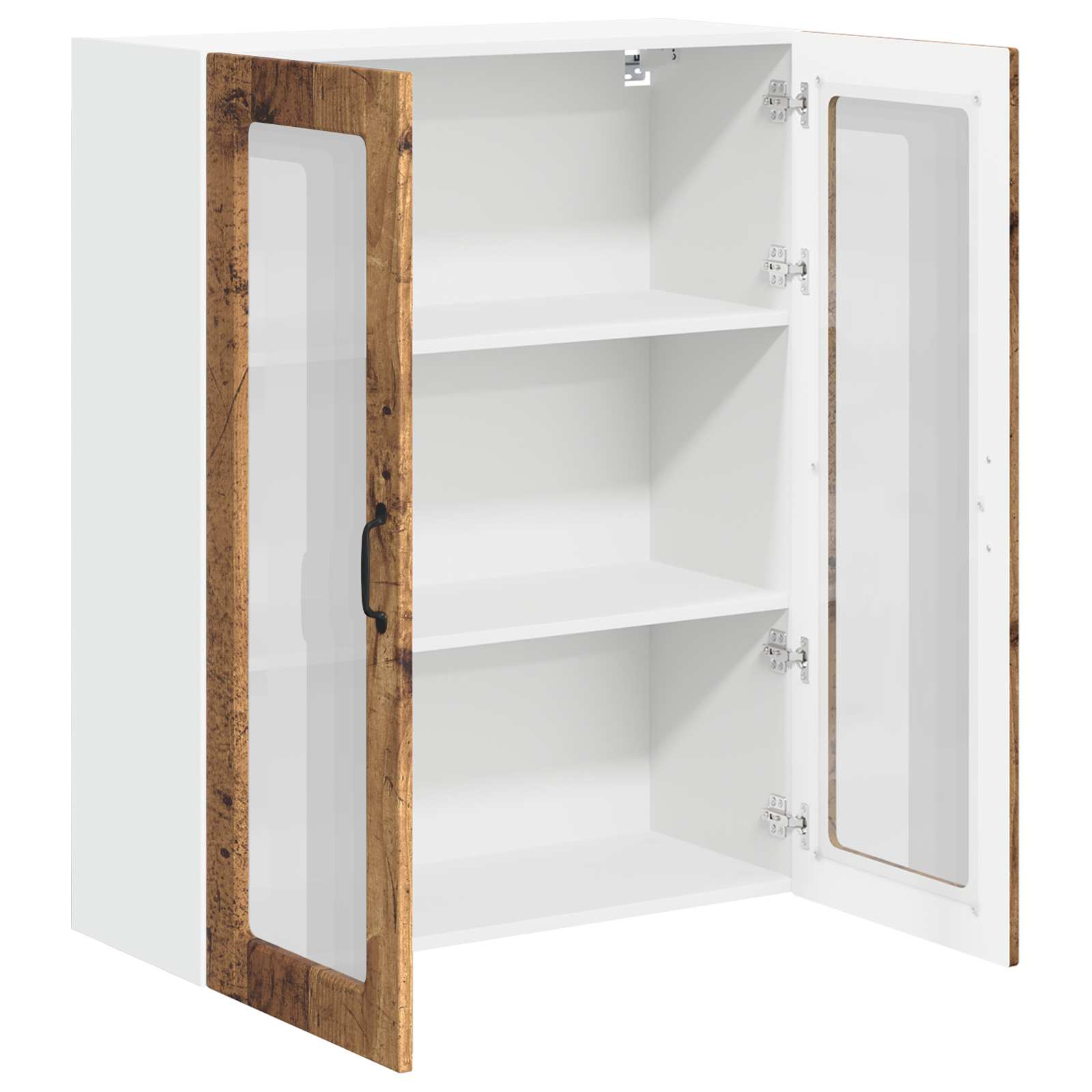 Zidni stakleni ormarić Lucca Staro drvo 80 x 31 x 100 cm