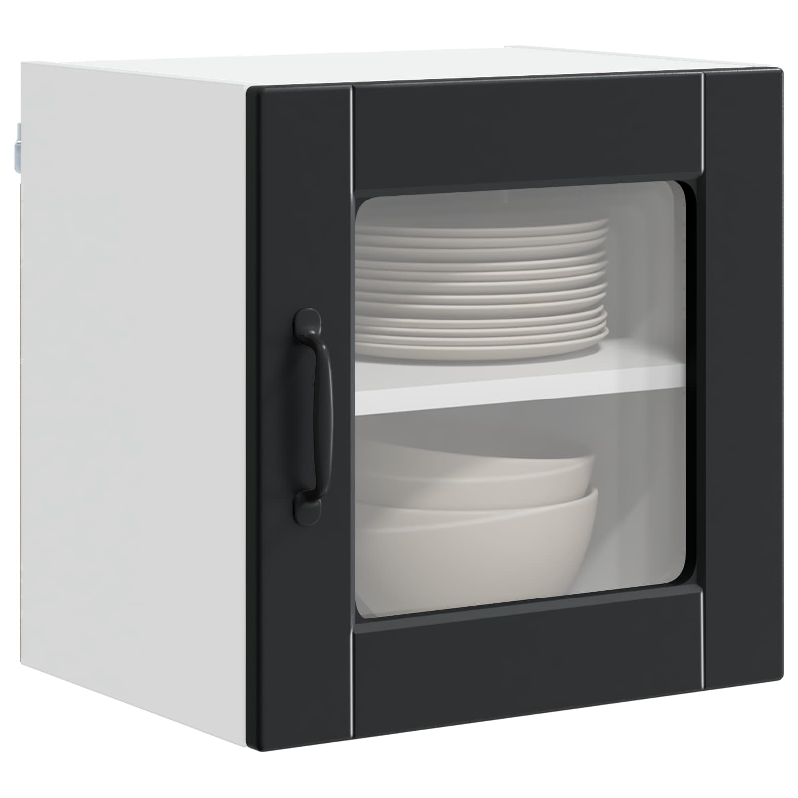 Zidni stakleni ormarić 2 pcs Crna 40 x 31 x 40 cm