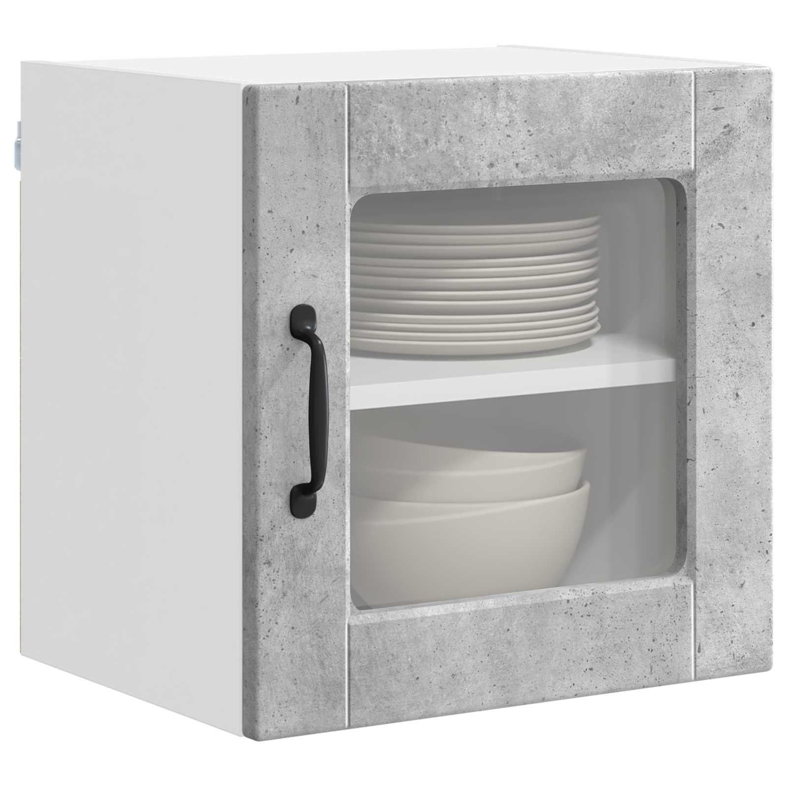 Zidni stakleni ormarić 2 pcs Betonski sivi 40 x 31 x 40 cm