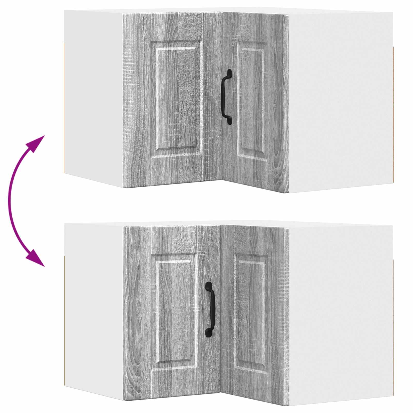 Zidni kutni ormar Siva Sonoma 57 x 57 x 40 cm Konstruirano drvo