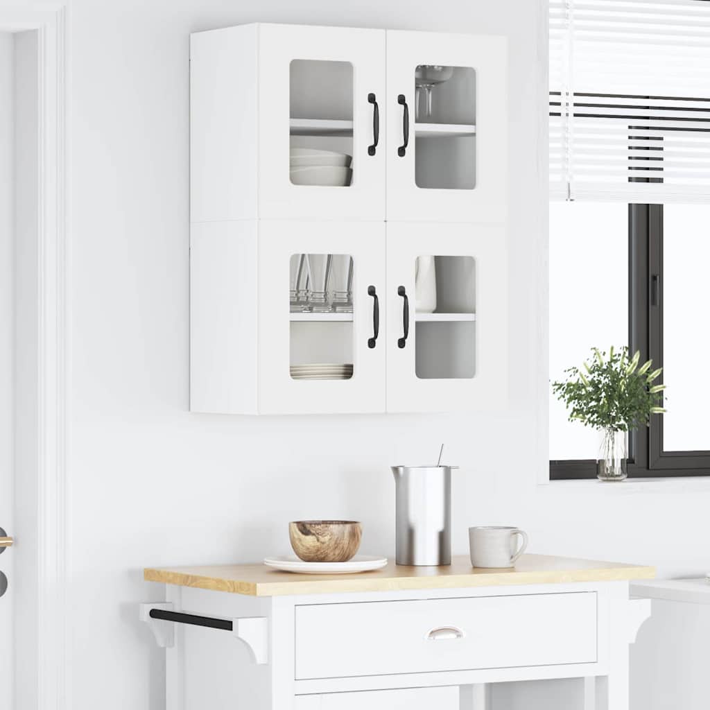 Zidni stakleni ormarić 2 pcs Bijelo 60 x 31 x 40 cm