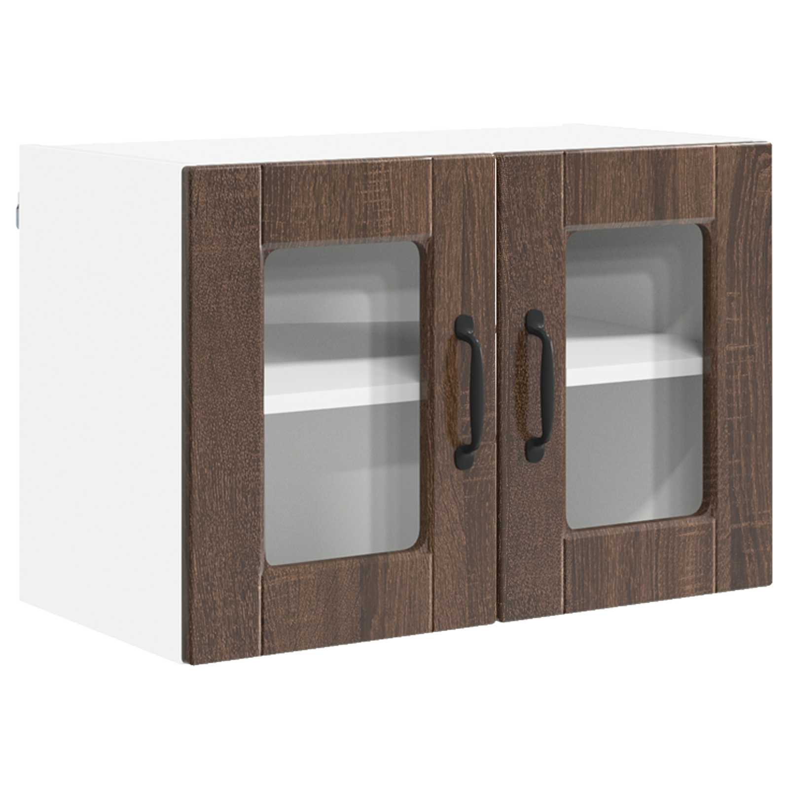 Zidni stakleni ormarić 2 pcs Smeđi hrast 60 x 31 x 40 cm