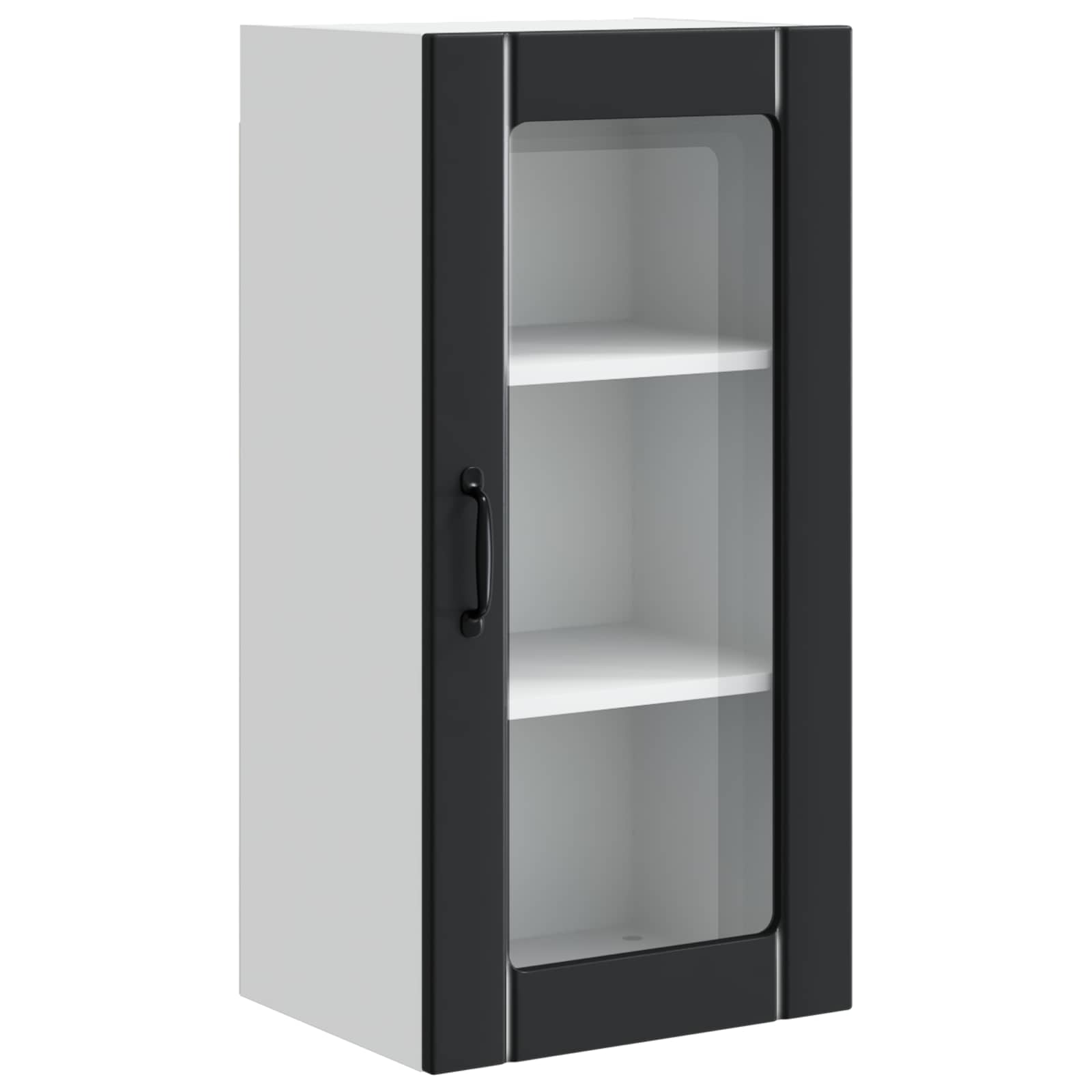 Zidni stakleni ormarić Crna 40 x 31 x 80 cm Konstruirano drvo