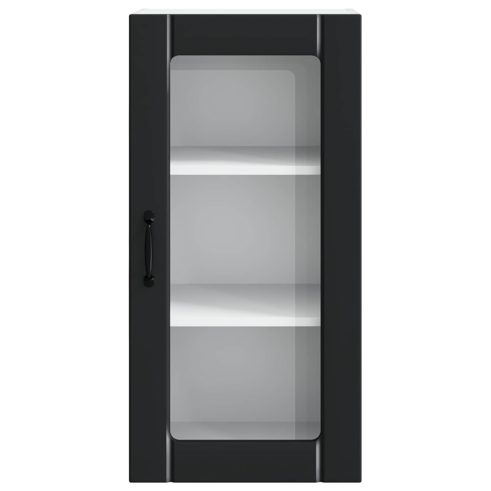 Zidni stakleni ormarić Crna 40 x 31 x 80 cm Konstruirano drvo