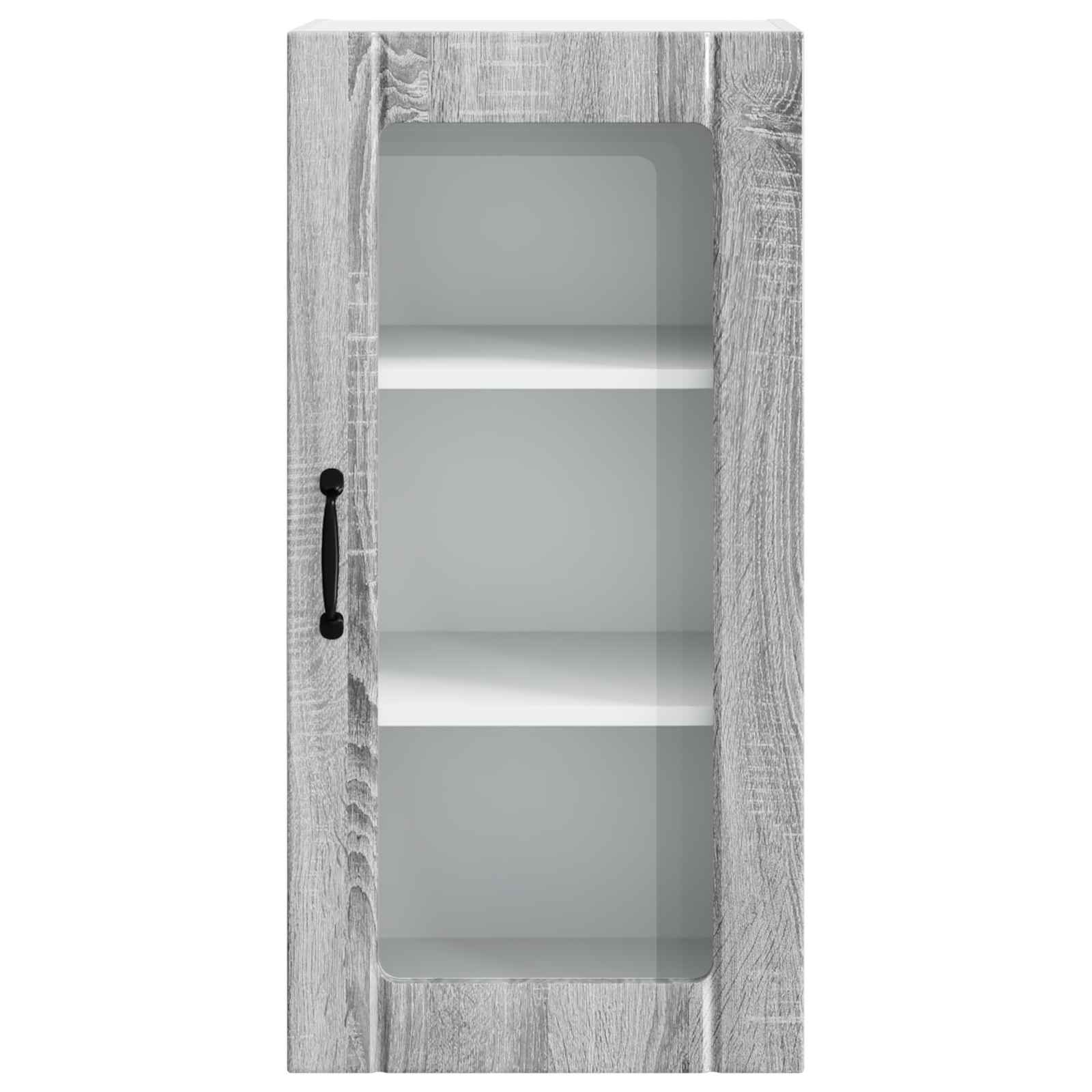 Zidni stakleni ormarić 2 pcs Siva Sonoma 40 x 31 x 80 cm