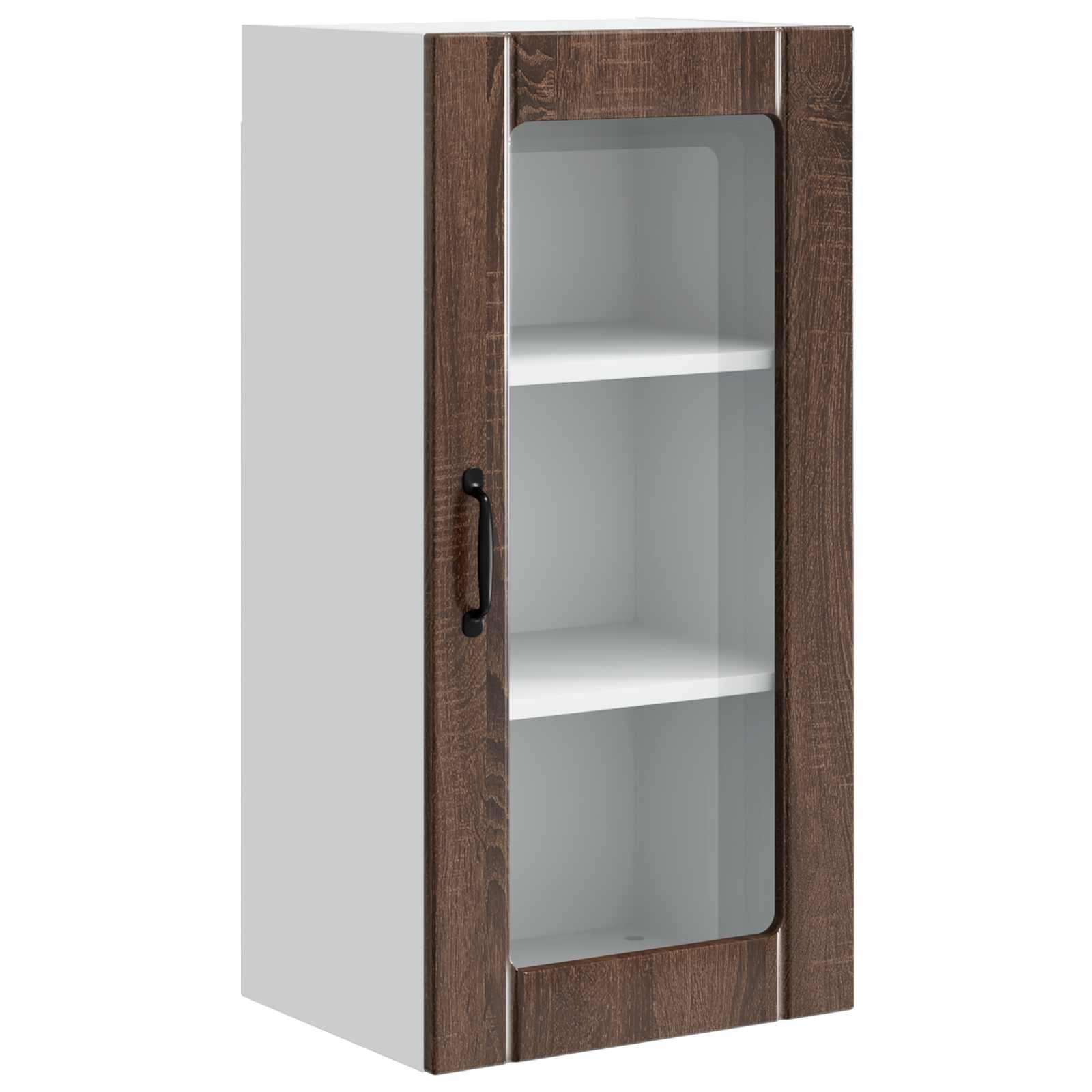 Zidni stakleni ormarić 2 pcs Smeđi hrast 40 x 31 x 80 cm