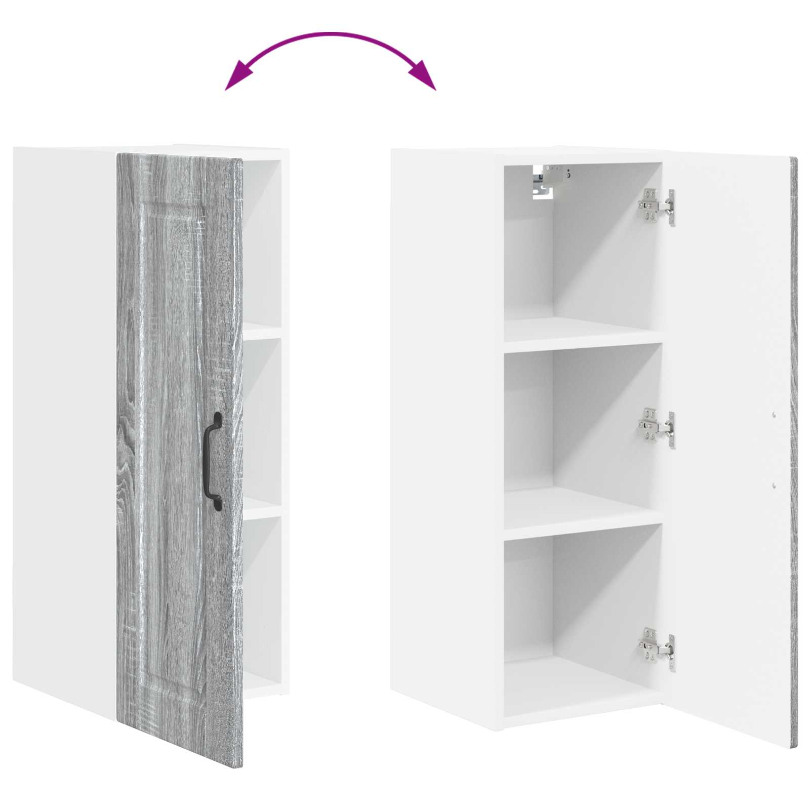 Ormar za Zid Siva Sonoma 30 x 31 x 80 cm Konstruirano drvo