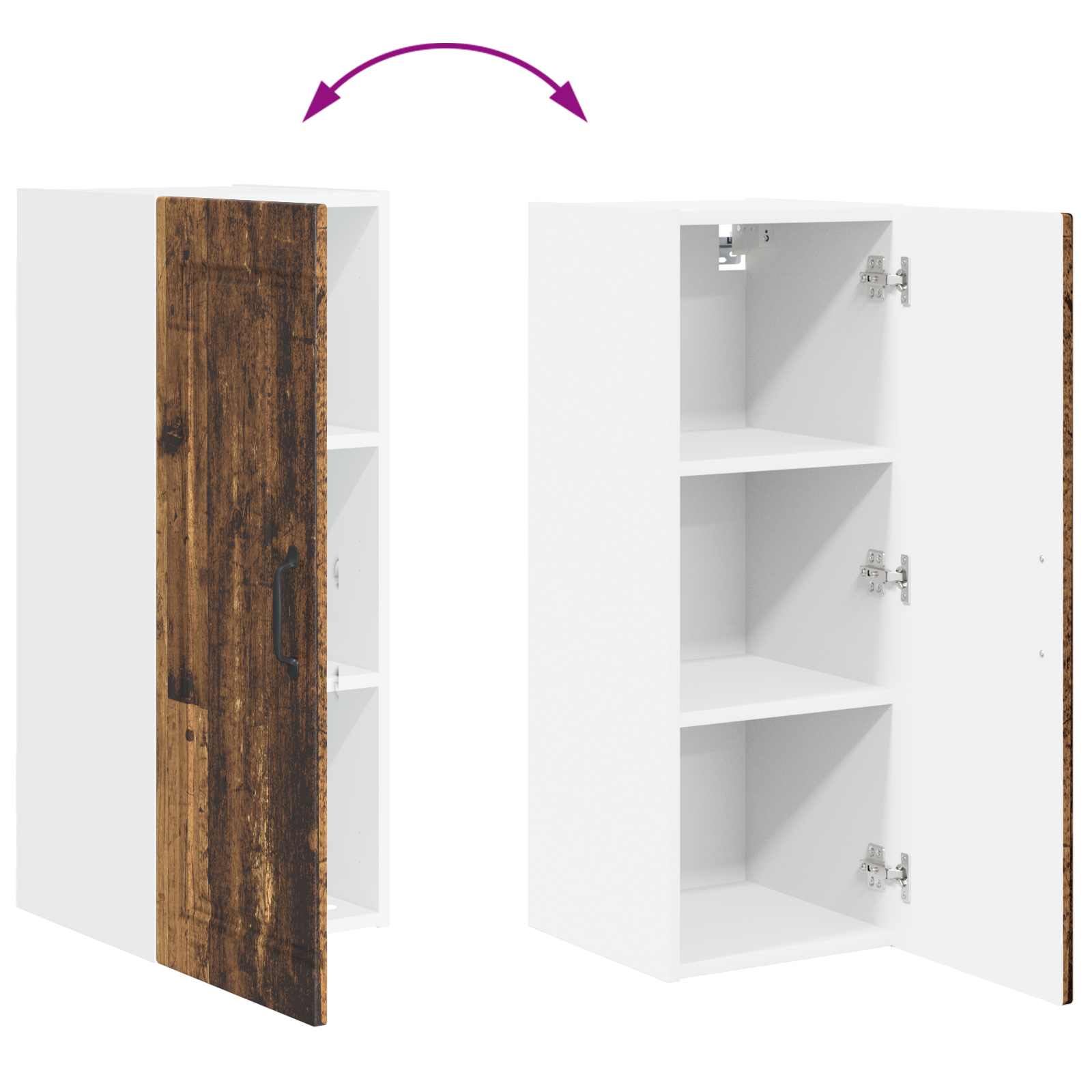 Ormar za Zid 2 pcs Staro drvo 30 x 31 x 80 cm Konstruirano drvo