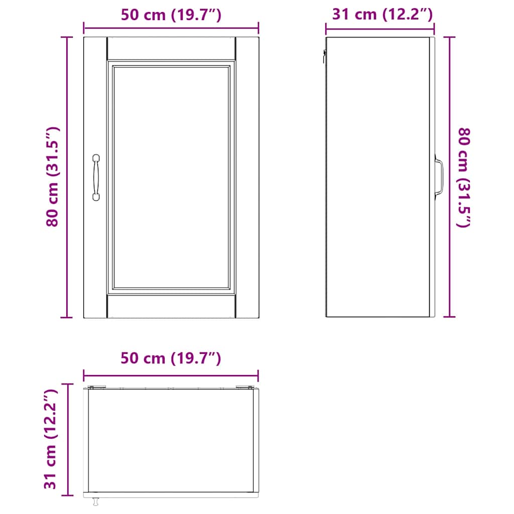 Ormar za Zid Staro drvo 50 x 31 x 80 cm Konstruirano drvo